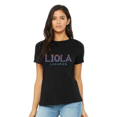 Liola Luxuries Rainbow Logo TShirt Black