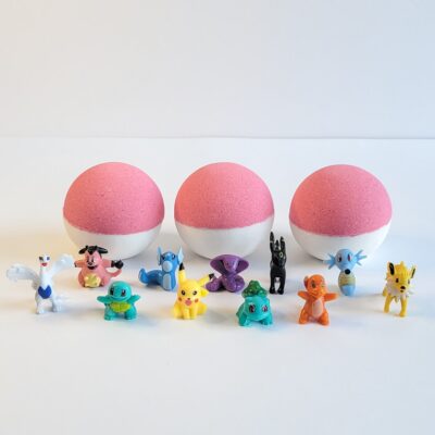 Poke Ball Bath Bombs with Surprise Toy